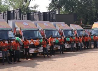 भाजपा के प्रचार वाहनों का रेला रवाना