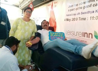 रक्तदान शिविर आयोजित करने में खुशी मिलती है:नितेश माथुर, जीएम,लेज़र इन ग्रैंड चाणक्या