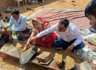 ग्राम पंचायत पीथावास में जल जीवन मिशन के तहत उच्च जलाशय निर्माण के लिए आज हुआ,भूमि पूजन,,,