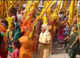 बहादुरगढ़ में प्राचीन श्याम चरण मंदिर से एकादशी के शुभ अवसर पर बाबा श्याम की भव्य शोभायात्रा निकाली गई,,,