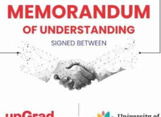 ज्जवल भविष्य के निर्माण हेतु भारत की सबसे बडी ऑनलाइन हायर एजुकेशन कंपनी अपग्रेड के साथ यूनिवर्सिटी ऑफ़ टेक्नोलॉजी का एम ओ यू,,