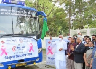 स्वास्थ्य मंत्री परसादी लाल मीणा ने कैंसर स्क्रीनिंग बस को हरी झंड़ी दिखाकर किया रवाना,, कैंसर स्क्रीनिंग प्रोग्राम की भूमिका अहम: स्वास्थ्य मंत्री