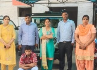 महिला को फोन पर धमकी देने व होटल में जबरदस्ती बुलाने का दबाव डालने वाले को निर्भया ने करवाया गिरफ्तार,,